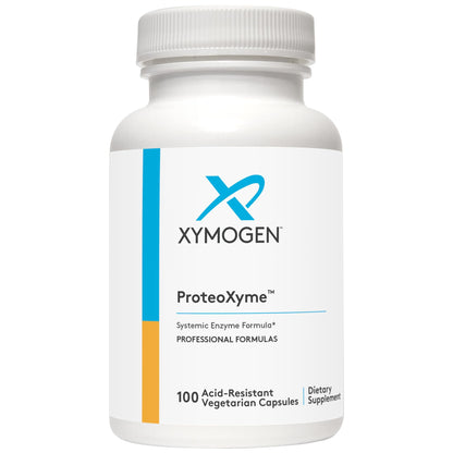 XYMOGEN ProteoXyme - Pancreatic Enzymes, Serrapeptase, Rutin, Papain & Bromelain - Designed to Support Tissue Integrity & Healthy Immune System Balance (100 Acid-Resistant Capsules)