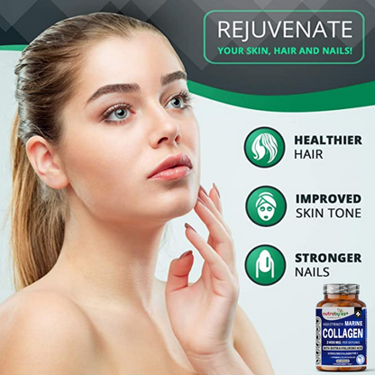 Marine Collagen 2400mg Capsules with Hyaluronic Acid, Biotin & Vitamin C
