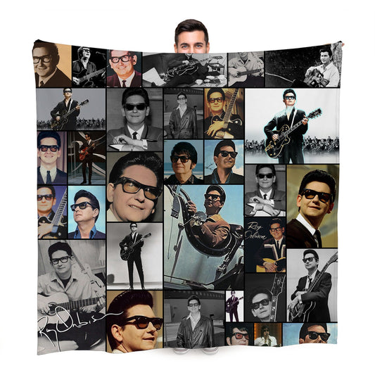 Roy Orbison Montage Celebrity Fleece Throw - Large Size 150cm x 150cm