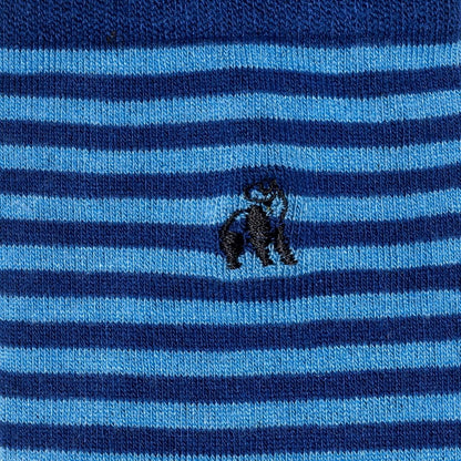 Sky Blue Narrow Striped Bamboo Socks