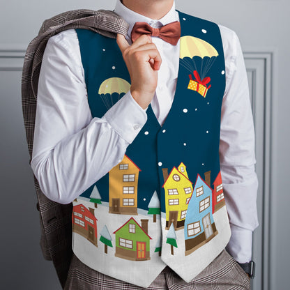 Santa Dropping Presents - Novelty Costume Fancy Dress Waistcoat ( 4 sizes available )