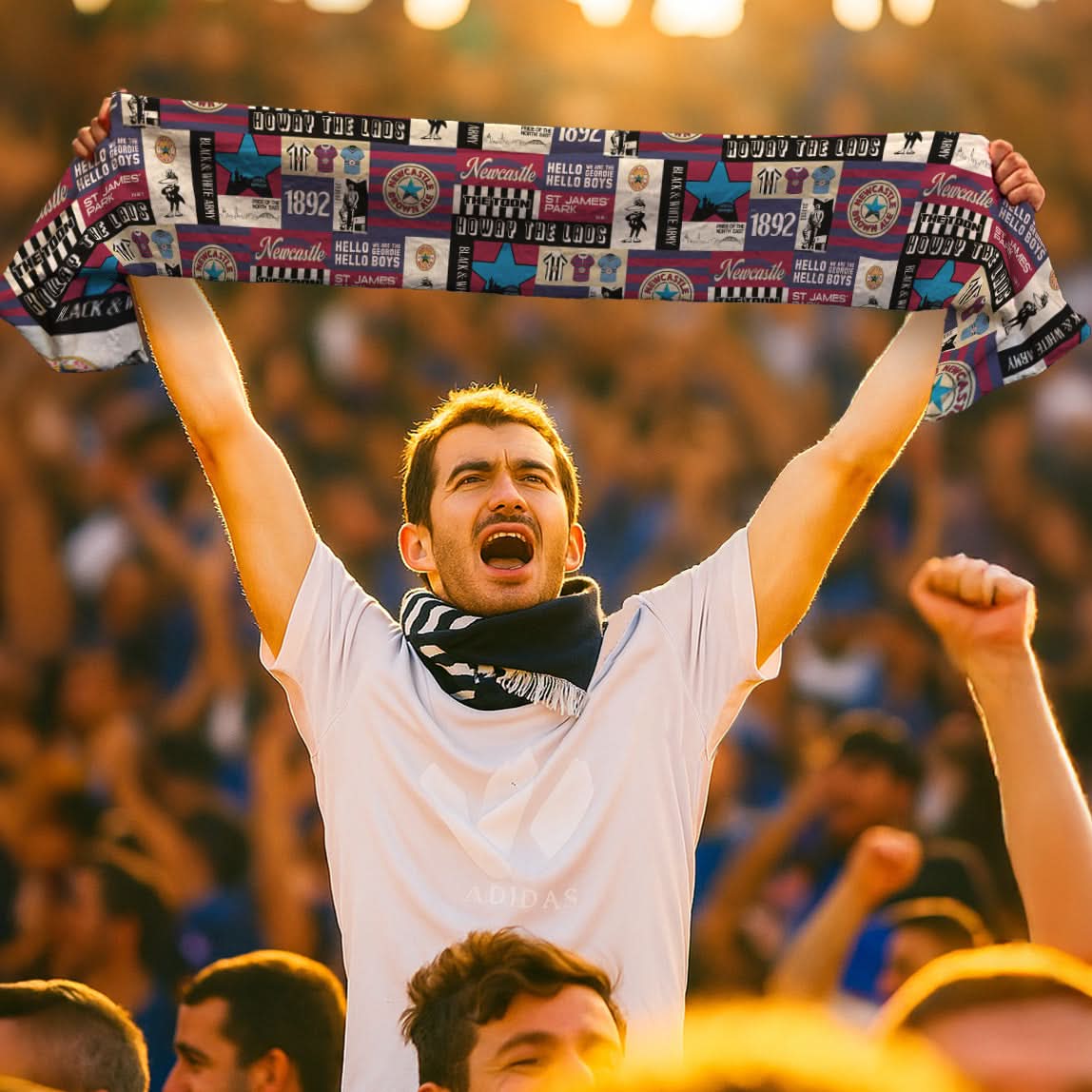 Newcastle History Montage - Soft Fleece football scarf