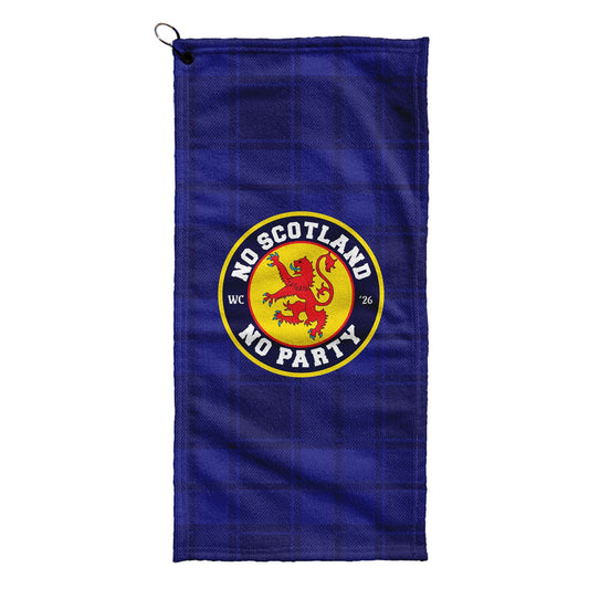 No Scotland No Party - Blue Tartan - Golf Towel