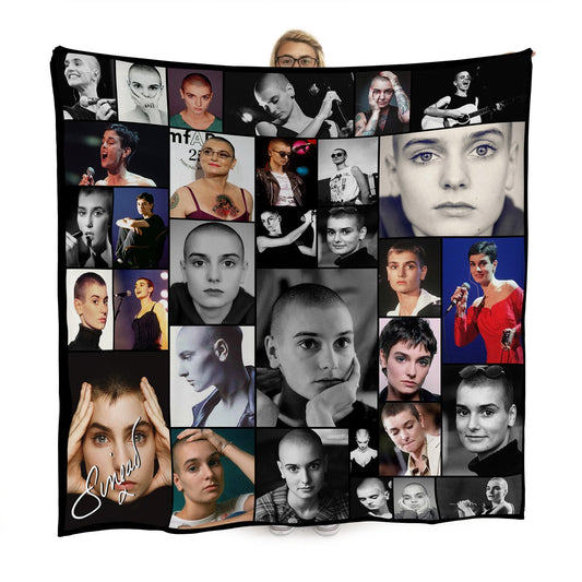 Sinead O'Connor Montage Fleece Throw - Large Size 150cm x 150cm
