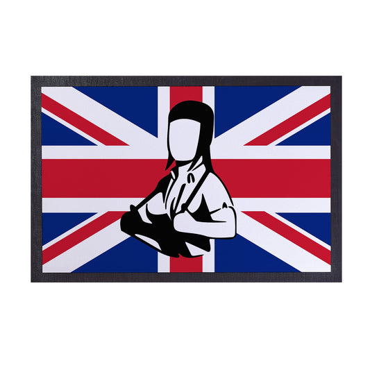 Skinhead Girl Union Jack - Door Mat - 60cm x 40cm