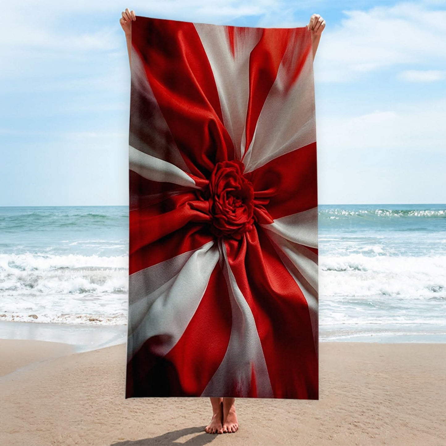 England - St George Flag Rose - Beach Towel