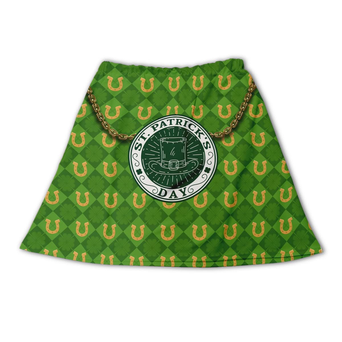 St Patrick's Day Shamrocks & Horseshoes - Novelty Kilt