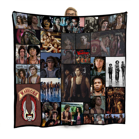 The Warriors Montage Fleece Throw - Large Size 150cm x 150cm