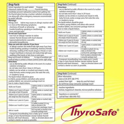 ThyroSafe 65mg Potassium Iodide Tablets (20 Pack) – Thyroid Radiation Protection