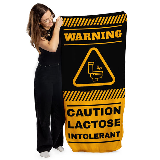 Caution Lactose - Beach Towel