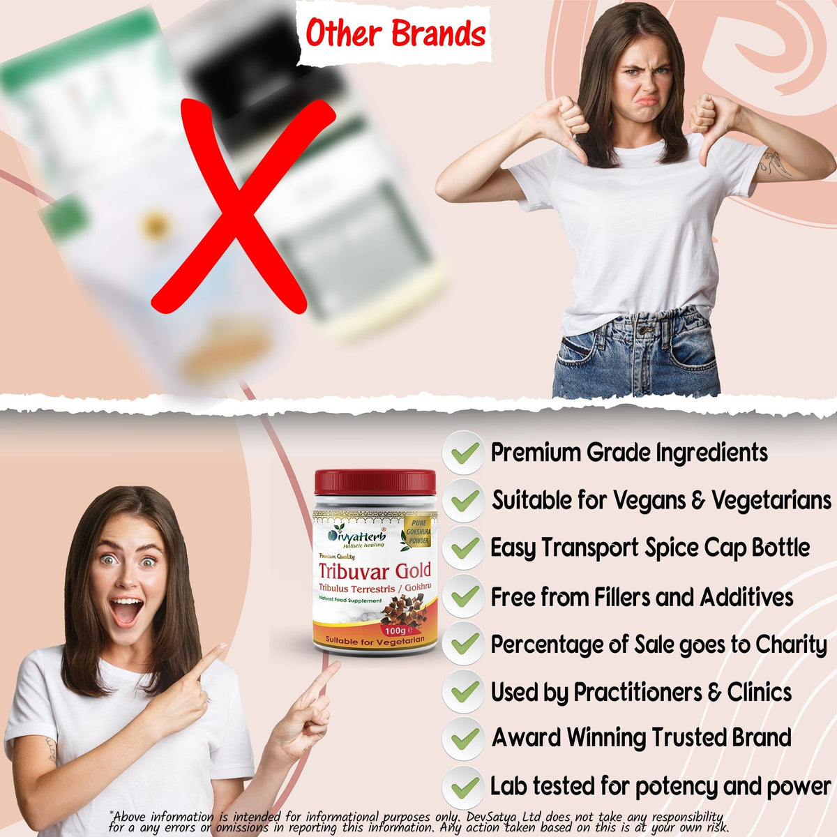 DivyaHerb Gokshura / Tribuvar Powder 100 gram - Natural Herbal Wellness