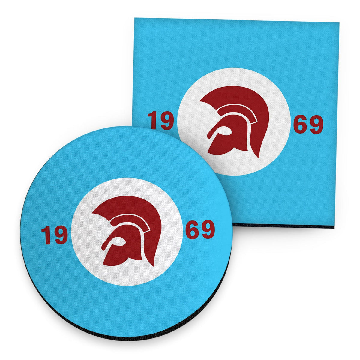 Trojan Claret & Blue - Drinks Coaster - Round or Square