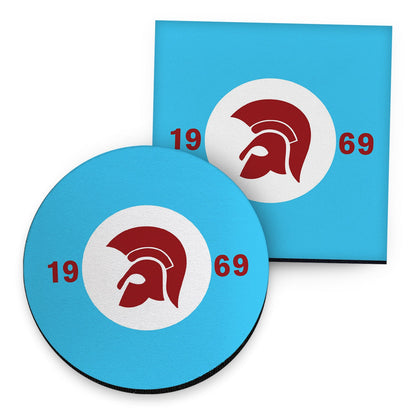 Trojan Claret & Blue - Drinks Coaster - Round or Square