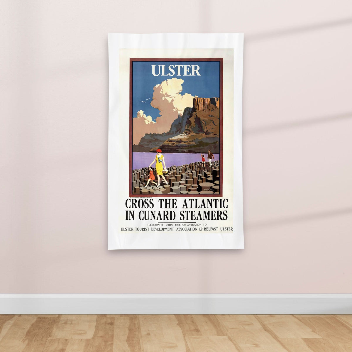 Giant's Causeway Ireland - Vintage Travel poster - Textile Poster
