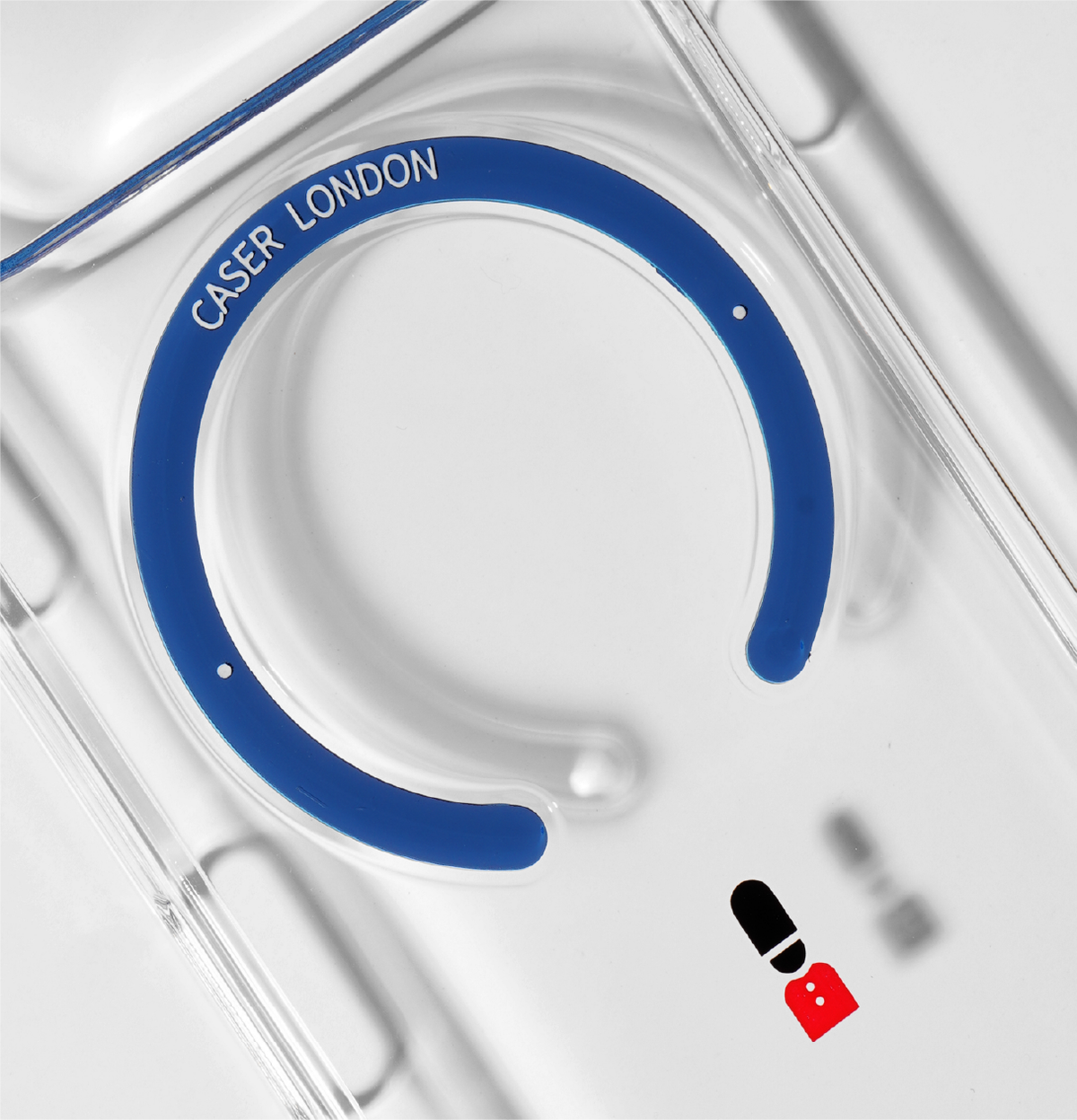 Slim Clear iPhone 17 Pro Max Case with Royal Blue MagSafe Ring - King's Guard | The Iconic Slim