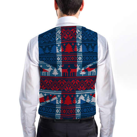 Union Jack Xmas Jumper - Novelty Costume Fancy Dress Waistcoat ( 4 sizes available )