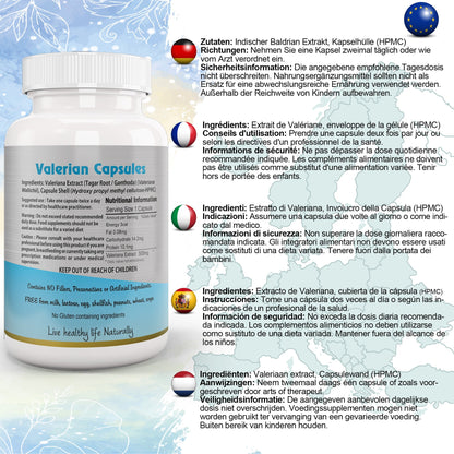 Ayushya Valerian Capsules (Tagar) Restful Sleep Support - Vegan, Gluten Free, Non-GMO, 60 Capsules