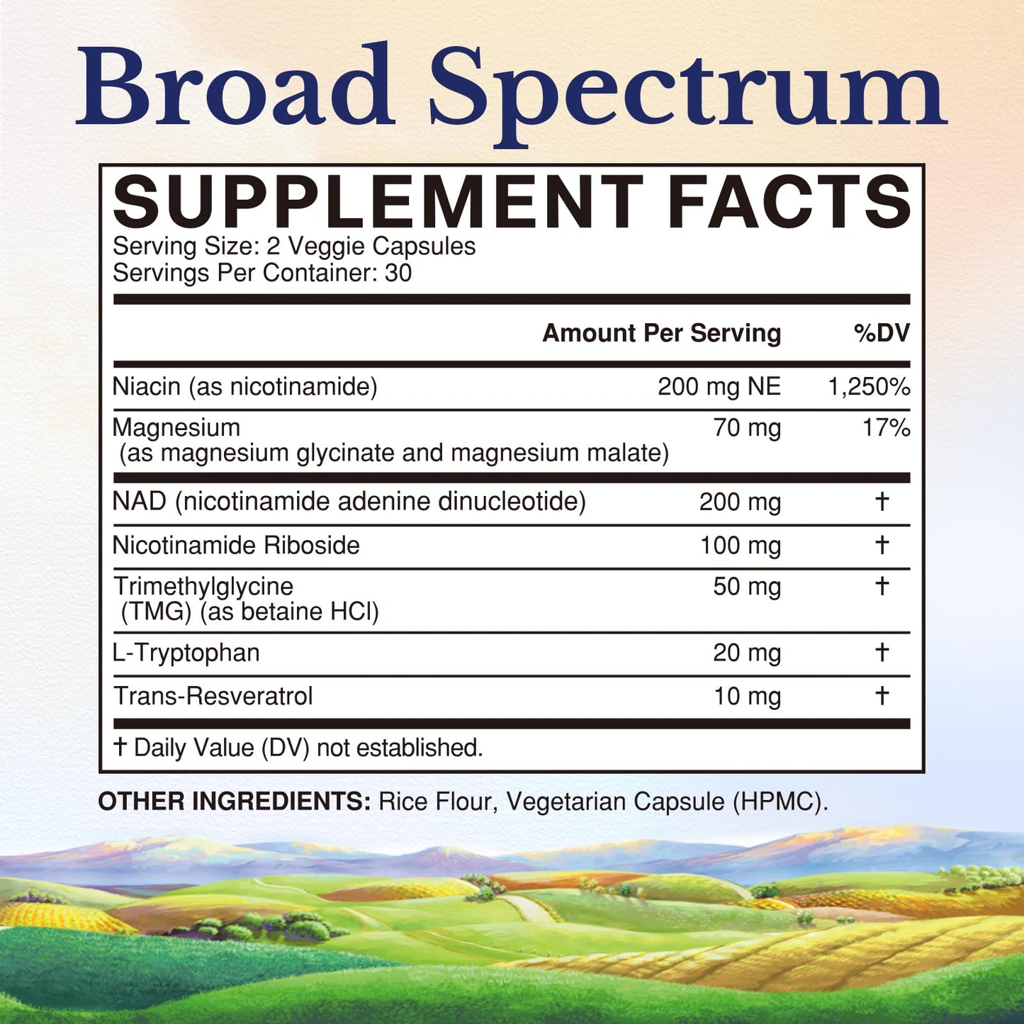 Vitalitown NAD Supplement - NR & Niacin, Trans-Resveratrol | 60 Capsules
