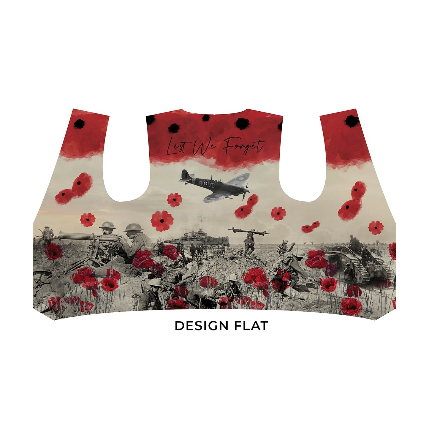 Remembrance Lest We Forget - Novelty Costume Fancy Dress Waistcoat ( 4 sizes available )
