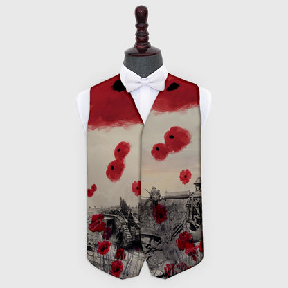 Remembrance Lest We Forget - Novelty Costume Fancy Dress Waistcoat ( 4 sizes available )