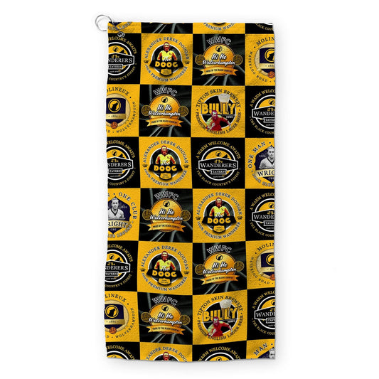 Wolverhampton - Football Legends - Retro Lightweight, Microfibre Golf Towel