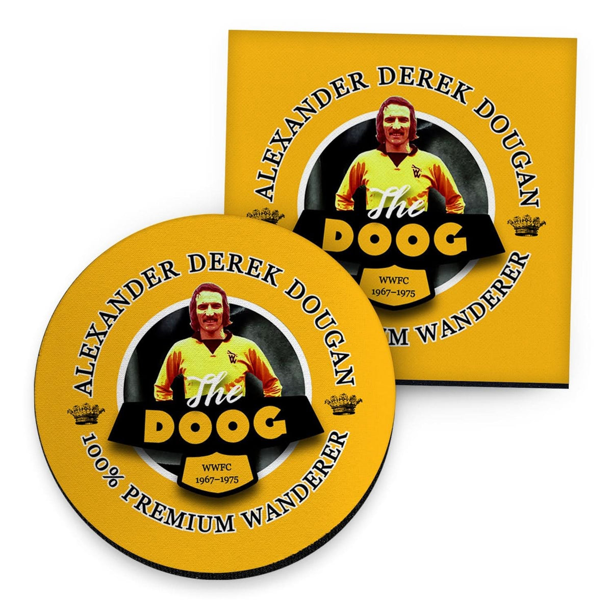 Wolverhampton Derek Dougan - Football Coaster - Square Or Circle