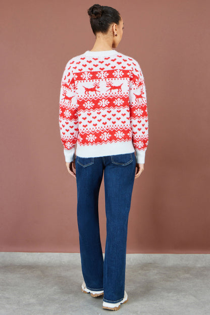 Yumi Red Heart Fairisle Christmas Jumper