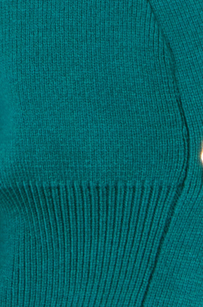 Yumi Teal Knitted Button Cardigan