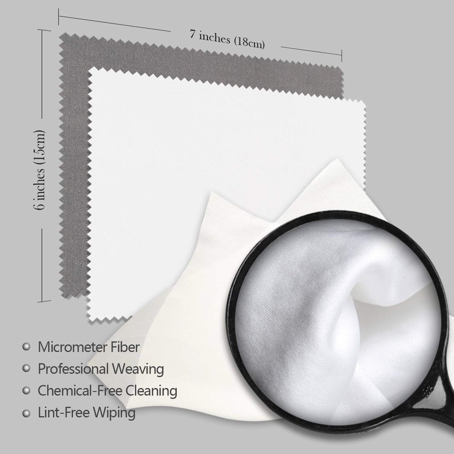 AAwipes Microfiber Cleaning Cloths 30 Pack for Glasses, Lenses, Phones & Delicate Surfaces (6x7) – White & Dark Grey