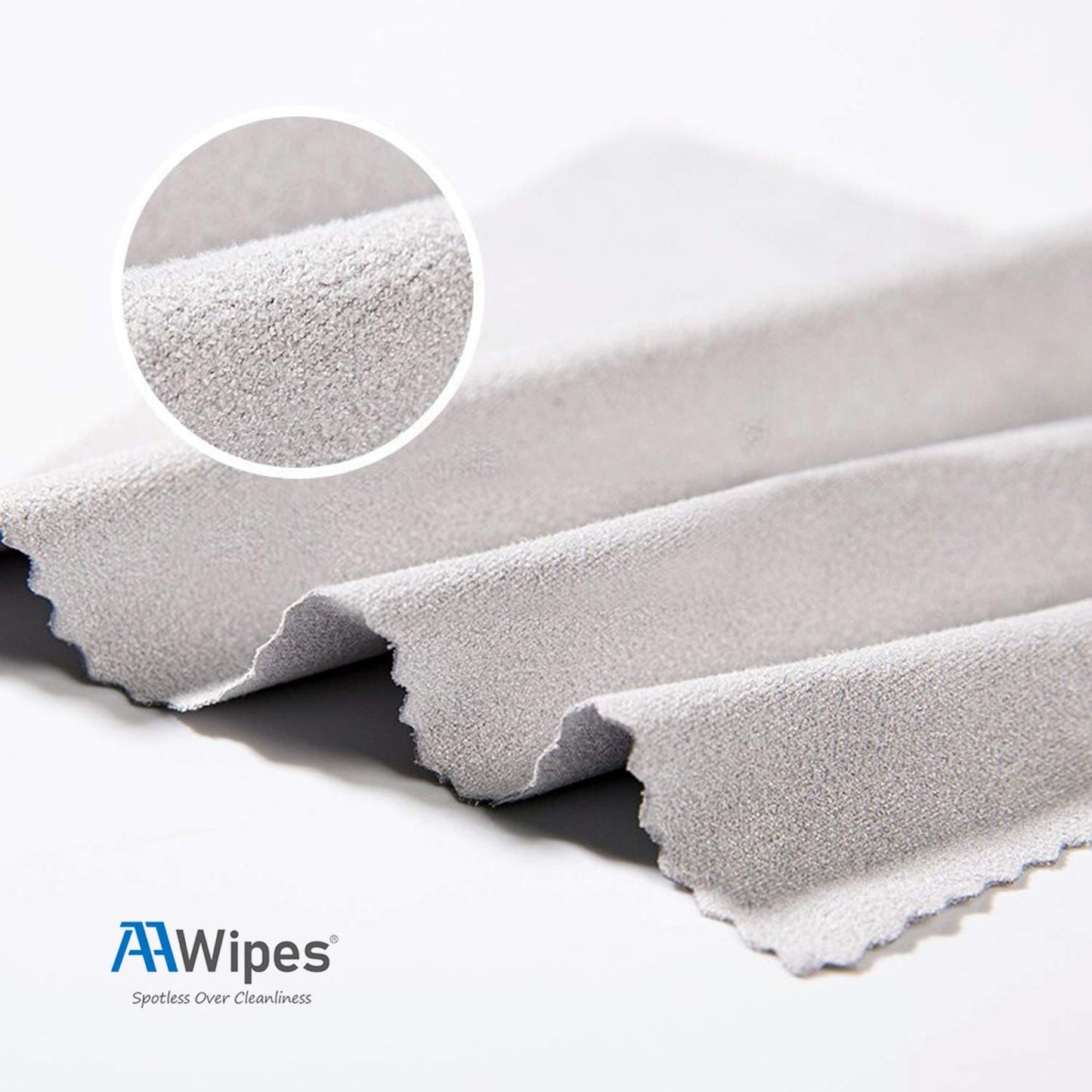 AAwipes 100 Pack Microfiber Cleaning Cloths for Glasses & Screens – 5.5x5.5 in, Light Gray, No Logo