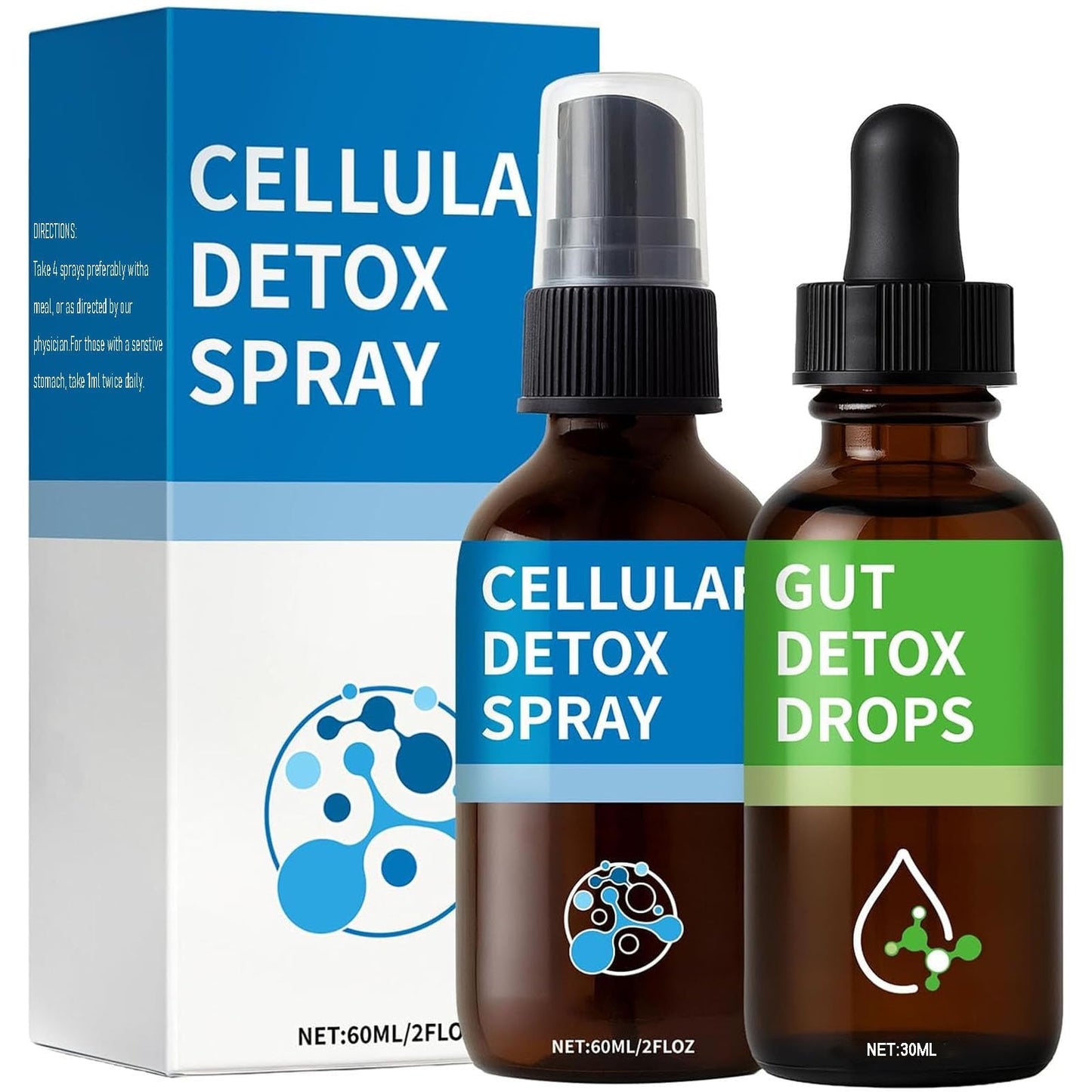 Aacnre Zeolite Detox Pack – Drops & Spray for Detox, Cleanse & Gut Health