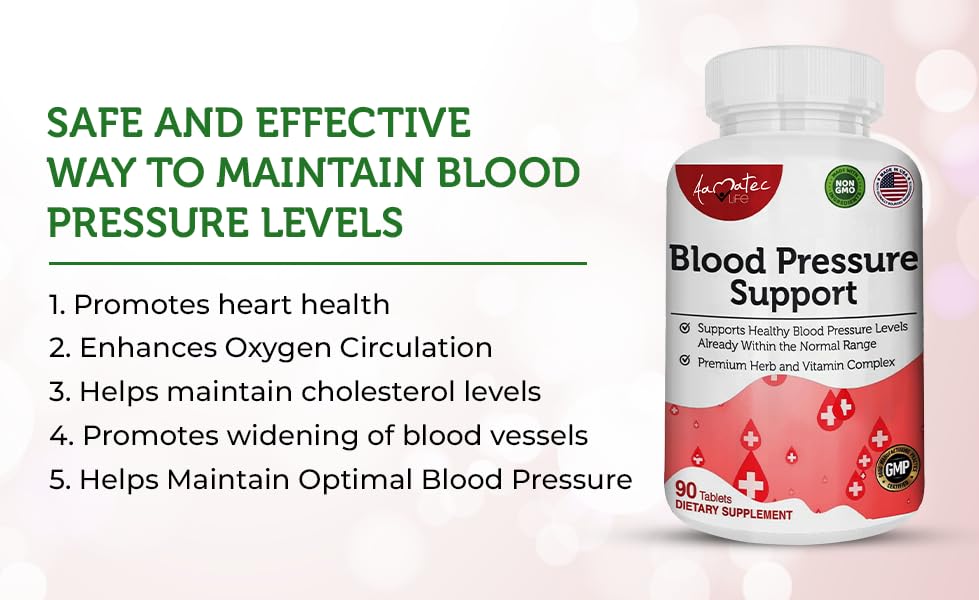 AAMATEC LIFE Blood Pressure Support Supplement - 90 Capsules