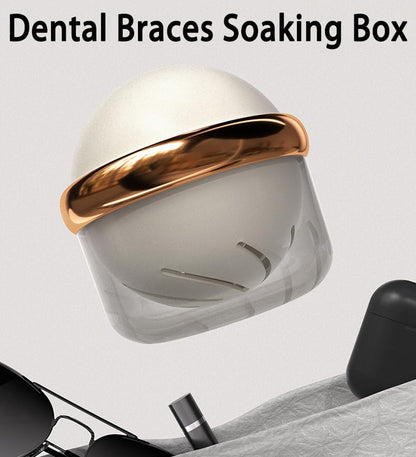 AARAINBOW Retainer Cleaner Case – Clear Denture Case with Strainer