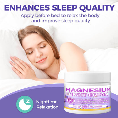 AAROVIBE Magnesium Cream for Sleep – 3.5oz Magnesium Butter with Coconut & Shea Butter