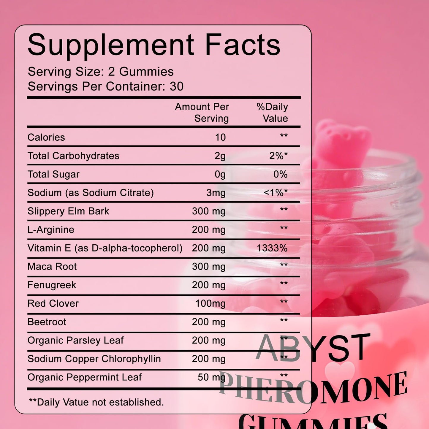 ABYST Pheromone Gummies for Women – 60 Count, Strawberry – Vegan, Gluten-Free & Non-GMO | Social & Confidence Support