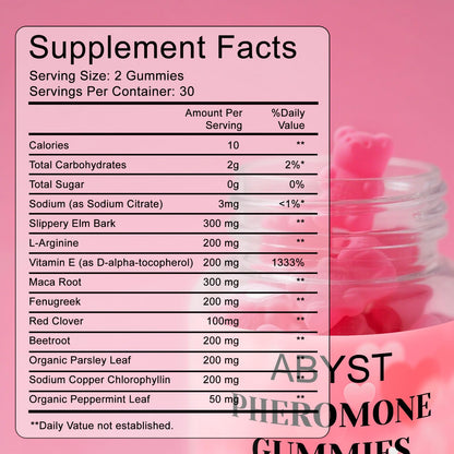 ABYST Pheromone Gummies for Women – 60 Count, Strawberry – Vegan, Gluten-Free & Non-GMO | Social & Confidence Support