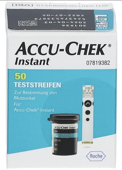 Accu-Chek Instant Test Strips – 50 Pack for Quick Glucose Readings