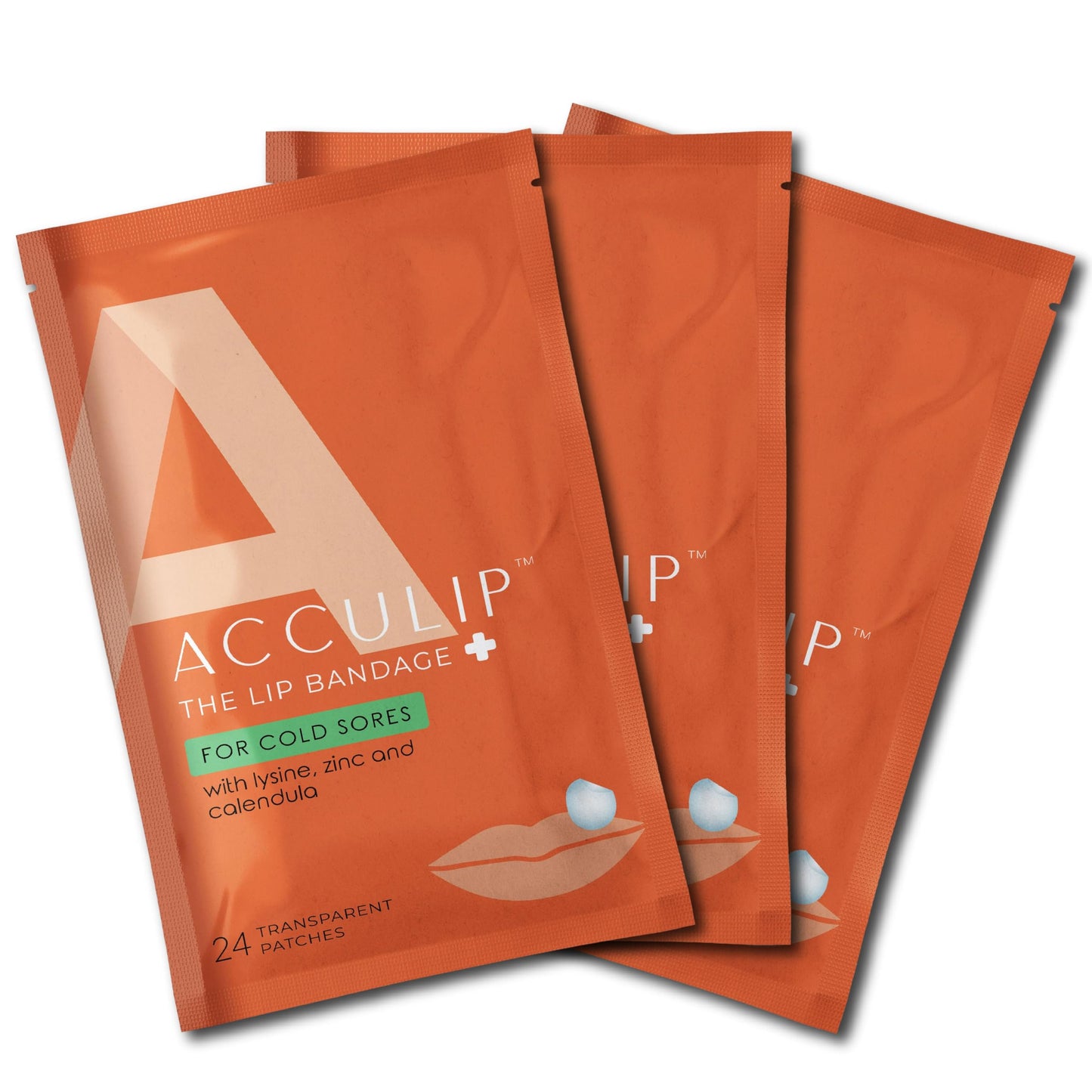 Acculip Cold Sore Patch Lysine Multipack (3) – Discreet Lip Bandages for Cold Sore Relief