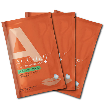 Acculip Cold Sore Patch Lysine Multipack (3) – Discreet Lip Bandages for Cold Sore Relief