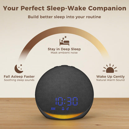 Acedeck Sound Machine Alarm Clock for Bedroom — 25 Sleep Sounds + Gentle Wake & Bluetooth Speaker