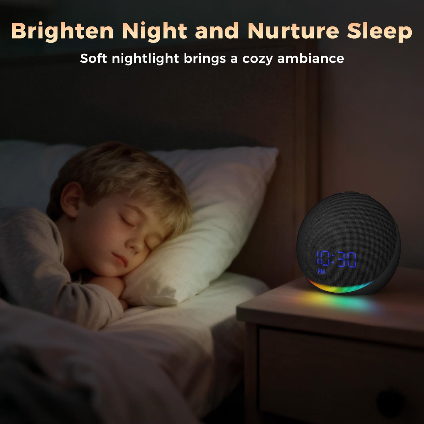 Acedeck Sound Machine Alarm Clock for Bedroom — 25 Sleep Sounds + Gentle Wake & Bluetooth Speaker