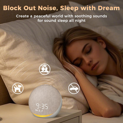 Acedeck Sound Machine Alarm Clock – 25 Sleep Sounds, Gentle Wake, Bluetooth Speaker, Putty