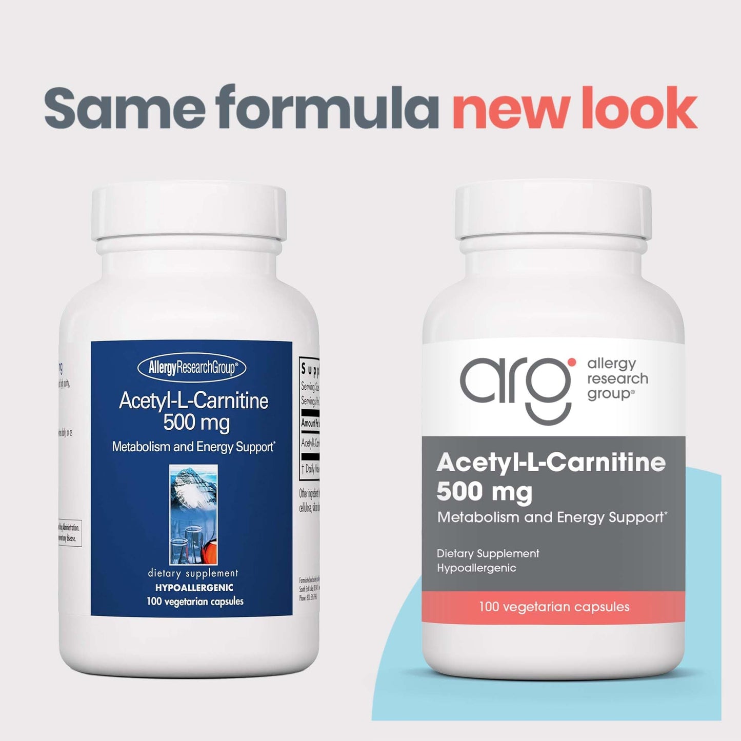 Allergy Research Group Acetyl-L-Carnitine 500mg – Metabolism & Energy Support, 100 Count