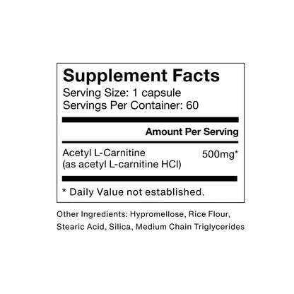 Momentous Acetyl-Carnitine - NSF Certified for Sport - 60 Servings