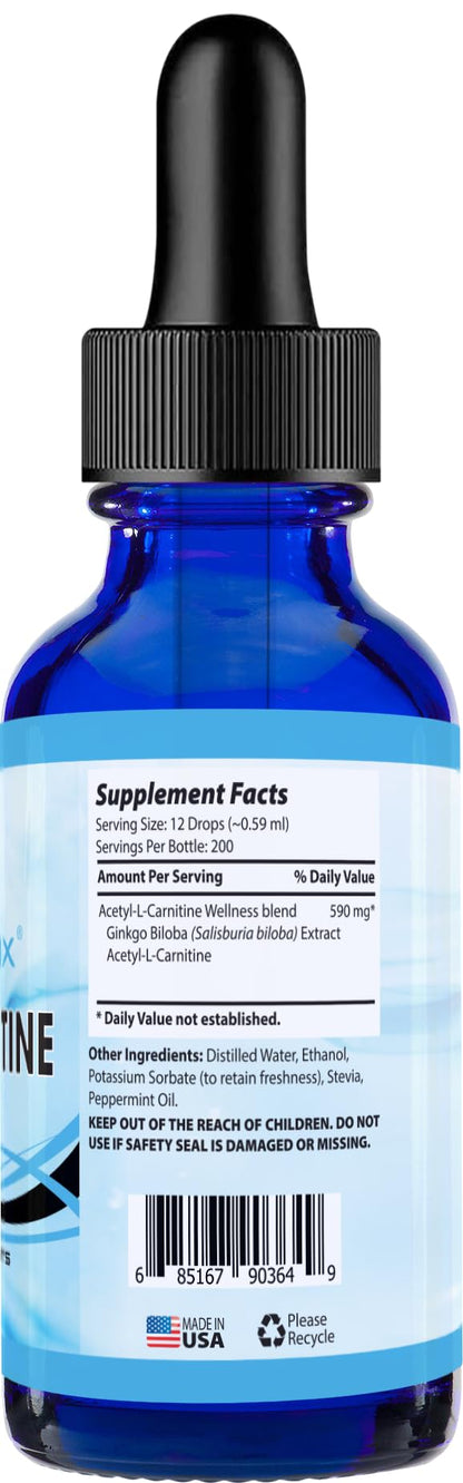 Absonutrix Acetyl L-Carnitine Liquid Drops – 593mg, 200 Servings, Made in USA
