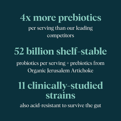 Ora Organic Probiotics with Prebiotics — 52 Billion CFU, 11 Strains, Gluten Free, 60 Capsules