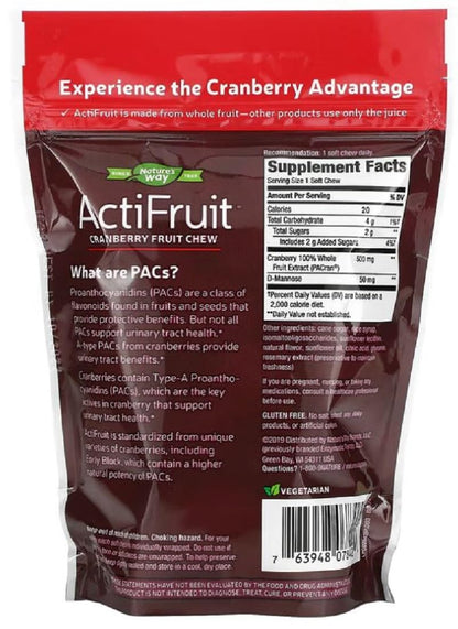 Enzymatic Therapy ActiFruit Cranberry Supplement with Cran-Max – 20 Soft Chews