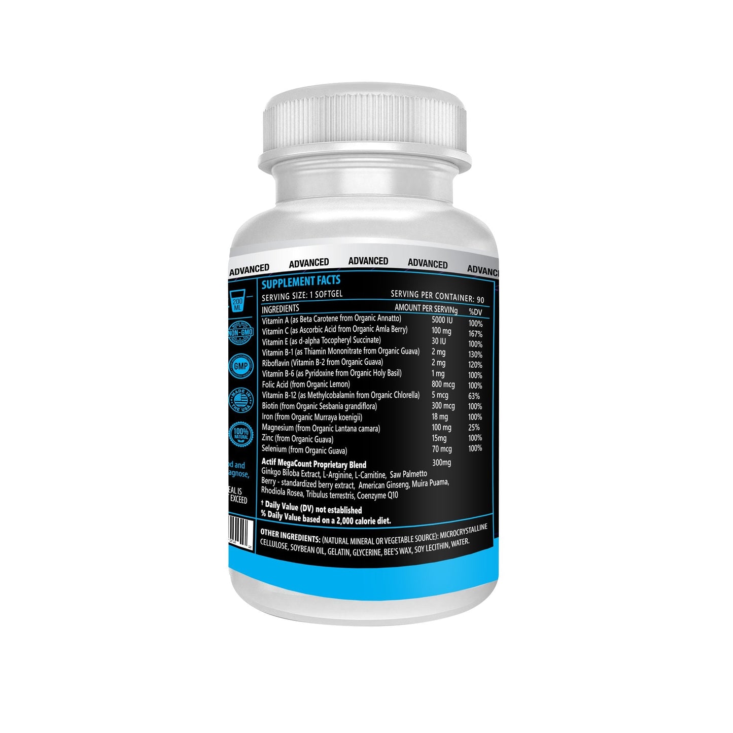 ACTIF MegaCount for Men - Maximum Fertility Support & Sperm Count Booster | 90 Softgels, USA Made, Non-GMO