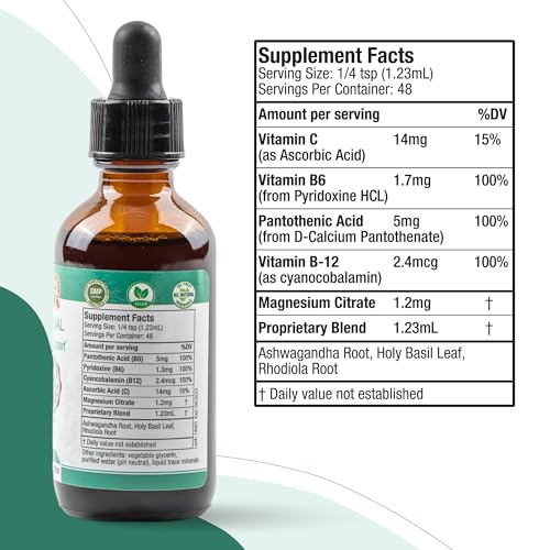 Rejuvica Health Active Adrenal - Advanced Adrenal Support Tincture - Liquid for Easy Absorption
