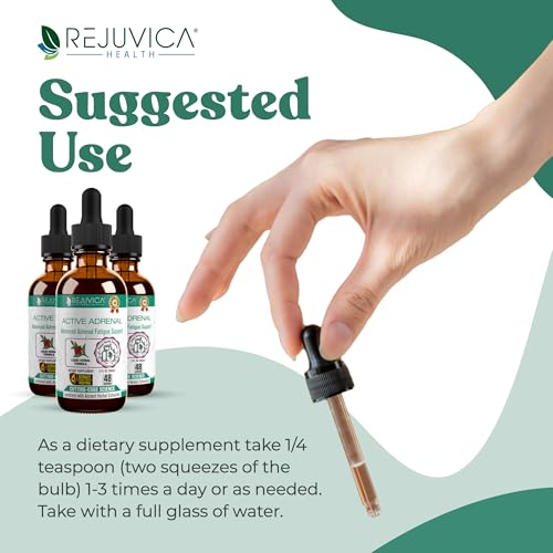Rejuvica Health Active Adrenal - Advanced Adrenal Support Tincture - Liquid for Easy Absorption